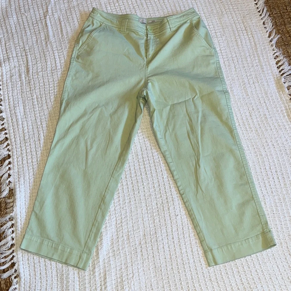 A.new.day Pastel Green wide leg high rise stretch ankle jeans sz 14 - Picture 1 of 7